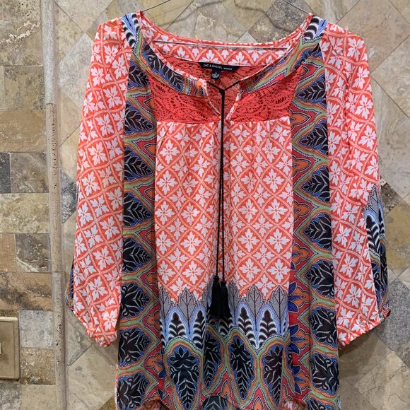 Zac & Rachel Tops - Zac & Rachel Orange Blouse 1X